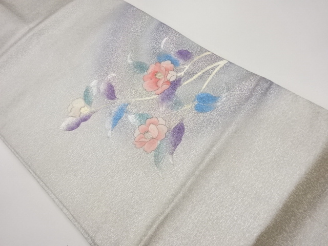 枝花模様刺繍名古屋帯